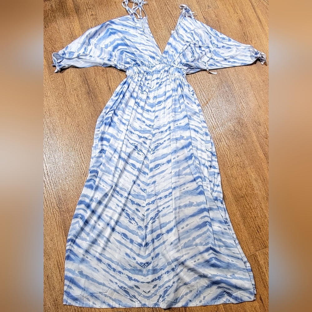 Surf Gypsy Blue Tie-Dye Maxi Dress Sz S - Picture 3 of 3